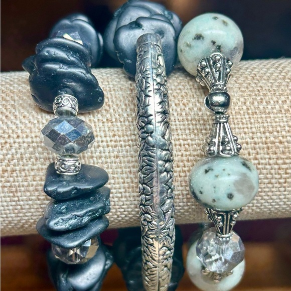 Handmade Boho Bracelet Bundle Set of 3 Size Medium - Picture 2 of 5